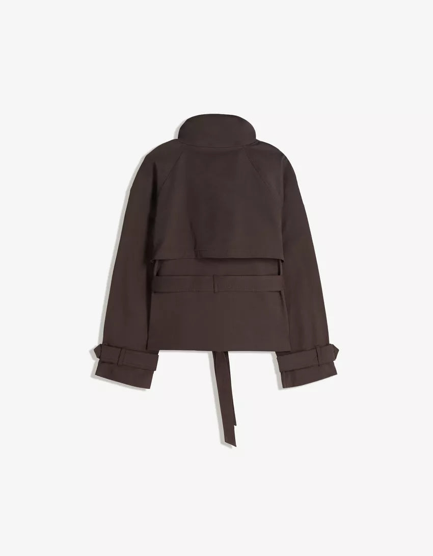 Funnel Neck Trench Jacket