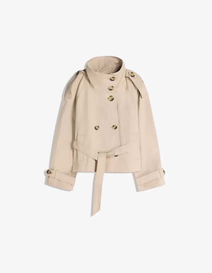 Funnel Neck Trench Jacket