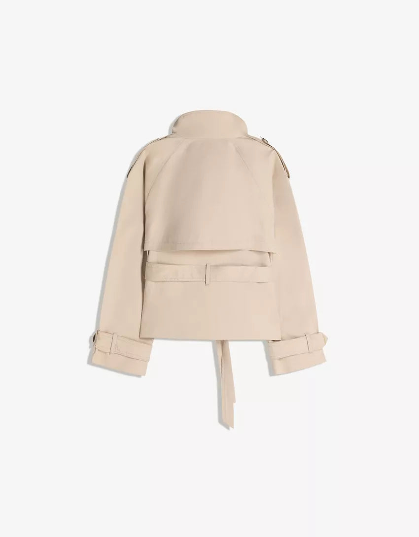 Funnel Neck Trench Jacket