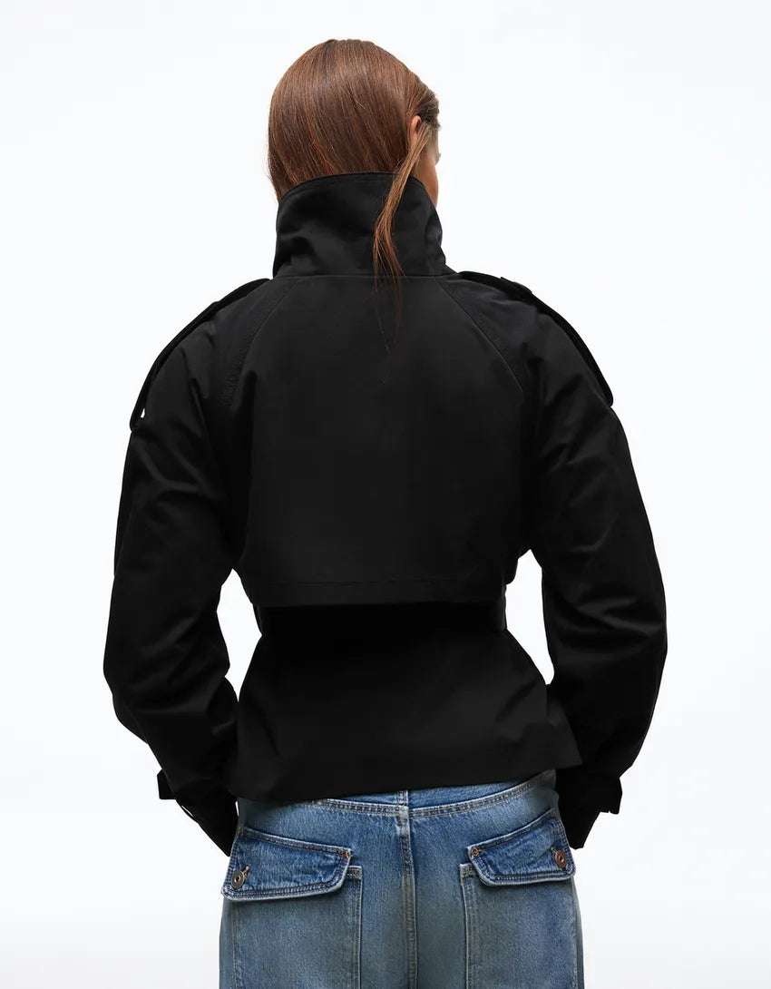 Funnel Neck Trench Jacket