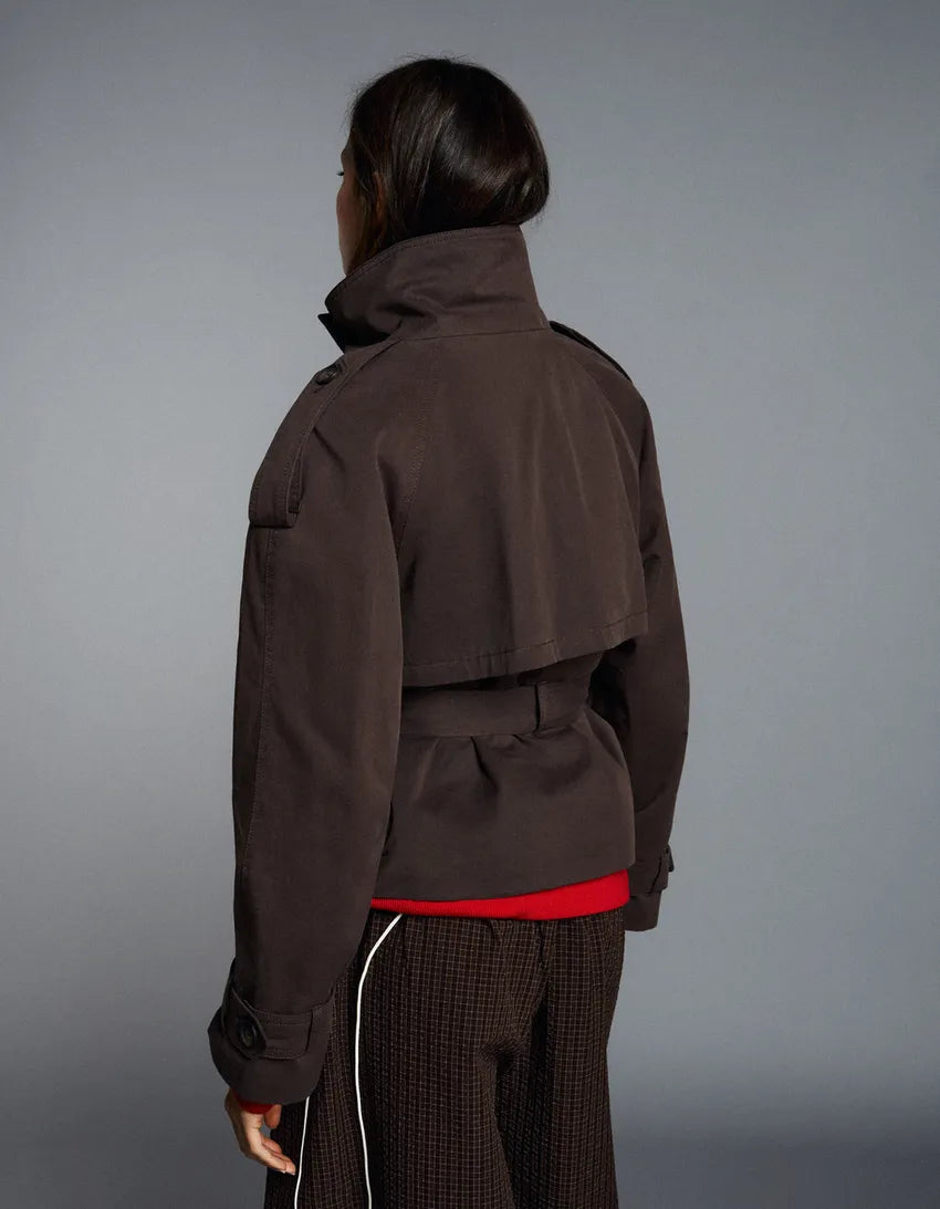 Funnel Neck Trench Jacket